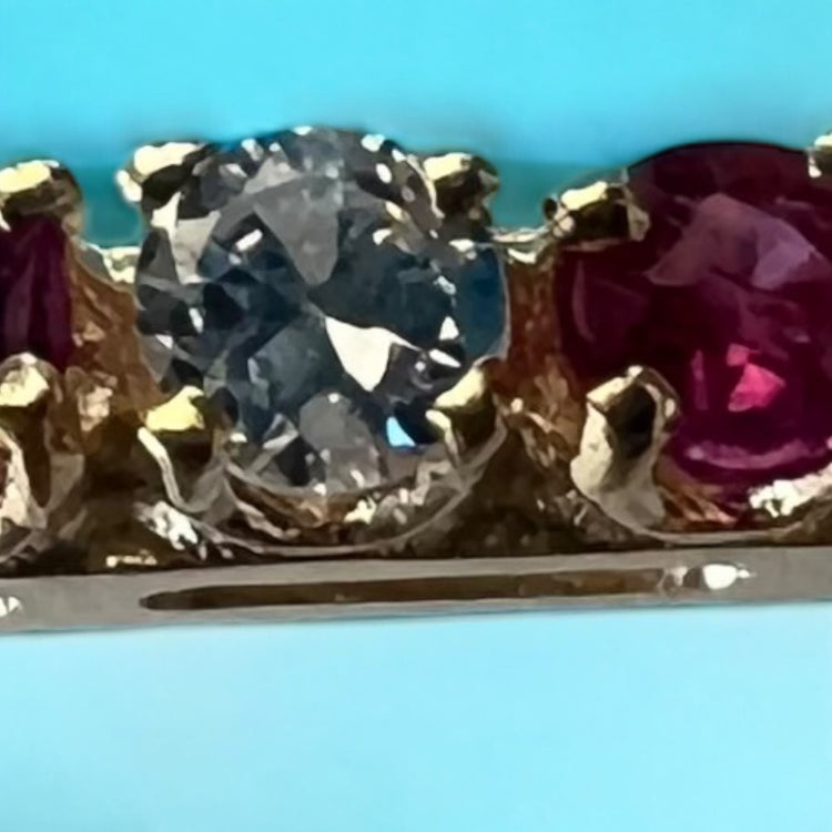 Rallé Stunning 14K Yellow Gold Ruby & Diamond Bangle - Alternate angle view highlighting gold luster and refined craftsmanship.